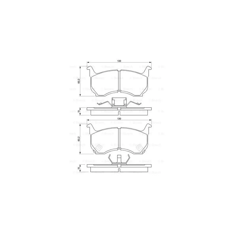 Jeu de 4 plaquettes de frein avant BOSCH 0 986 490 410