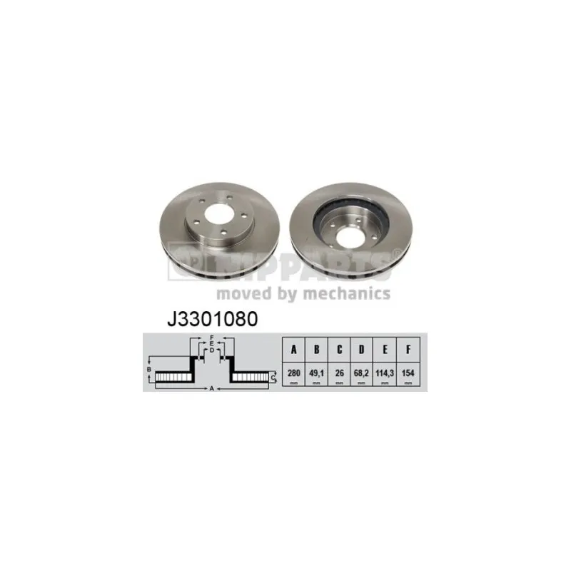Jeu de 2 disques de frein avant NIPPARTS J3301080