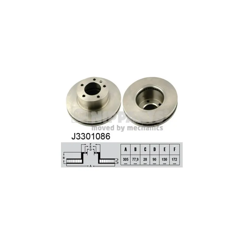 Jeu de 2 disques de frein avant NIPPARTS J3301086