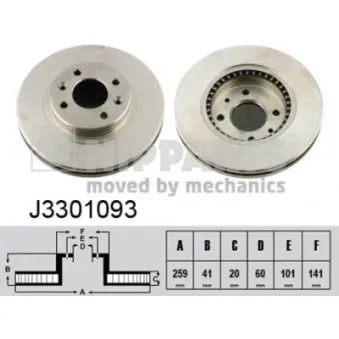 Jeu de 2 disques de frein avant NIPPARTS J3301093