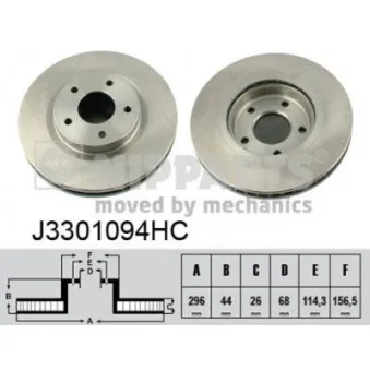 Jeu de 2 disques de frein avant NIPPARTS J3301094HC