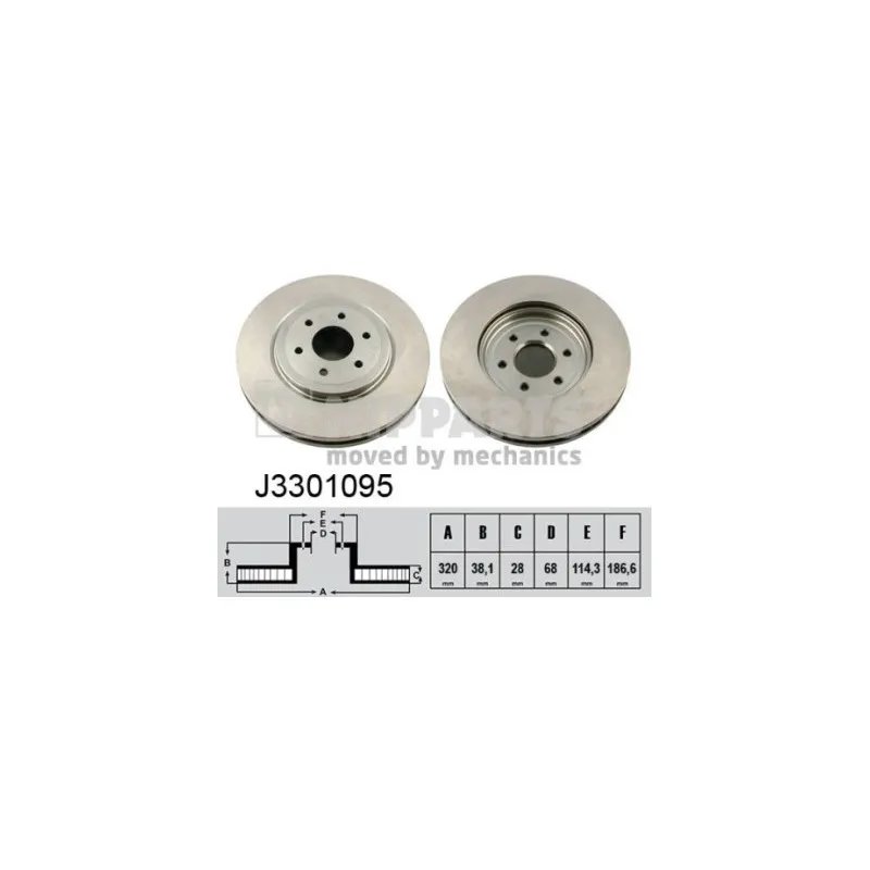 Jeu de 2 disques de frein avant NIPPARTS J3301095