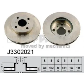 Jeu de 2 disques de frein avant NIPPARTS J3302021