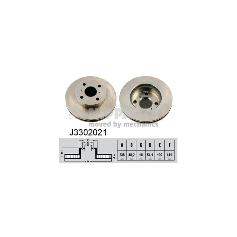 Jeu de 2 disques de frein avant NIPPARTS J3302021