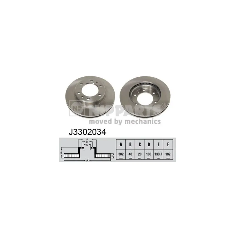 Jeu de 2 disques de frein avant NIPPARTS J3302034