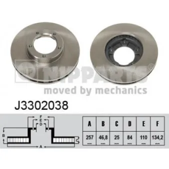 Jeu de 2 disques de frein avant NIPPARTS J3302038