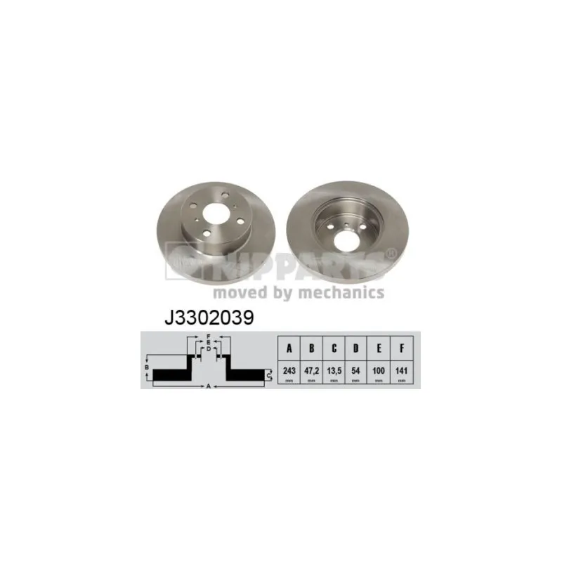Jeu de 2 disques de frein avant NIPPARTS J3302039