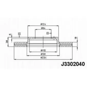 Jeu de 2 disques de frein avant NIPPARTS J3302040