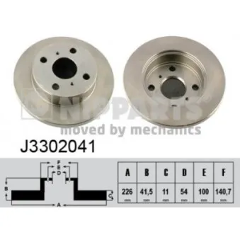 Jeu de 2 disques de frein avant NIPPARTS J3302041