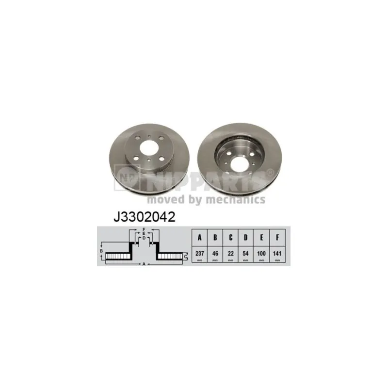 Jeu de 2 disques de frein avant NIPPARTS J3302042