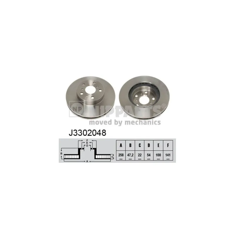 Jeu de 2 disques de frein avant NIPPARTS J3302048