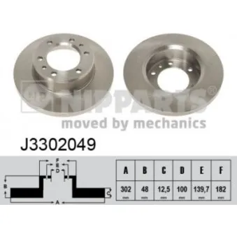 Jeu de 2 disques de frein avant NIPPARTS J3302049