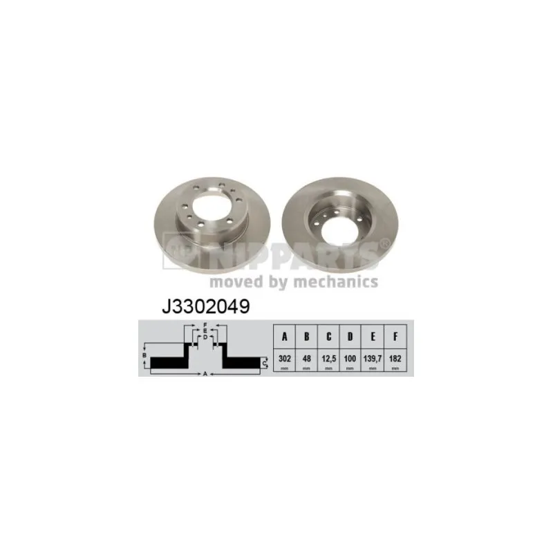 Jeu de 2 disques de frein avant NIPPARTS J3302049