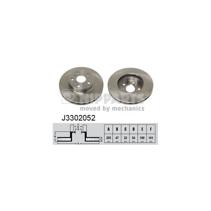 Jeu de 2 disques de frein avant NIPPARTS J3302052