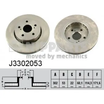 Jeu de 2 disques de frein avant NIPPARTS J3302053