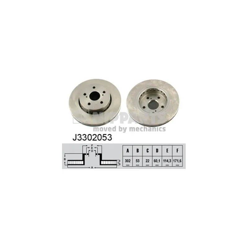 Jeu de 2 disques de frein avant NIPPARTS J3302053