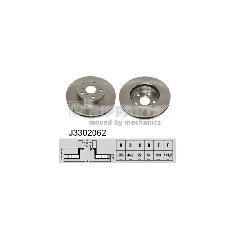 Jeu de 2 disques de frein avant NIPPARTS J3302062