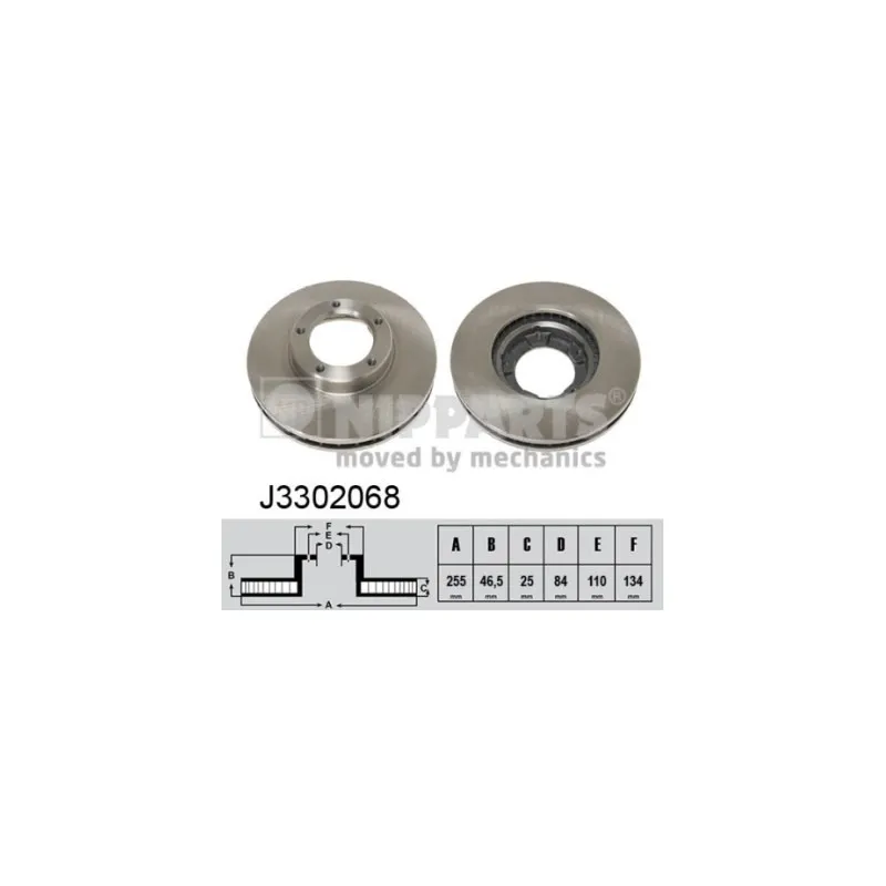 Jeu de 2 disques de frein avant NIPPARTS J3302068
