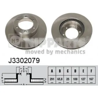 Jeu de 2 disques de frein avant NIPPARTS J3302079