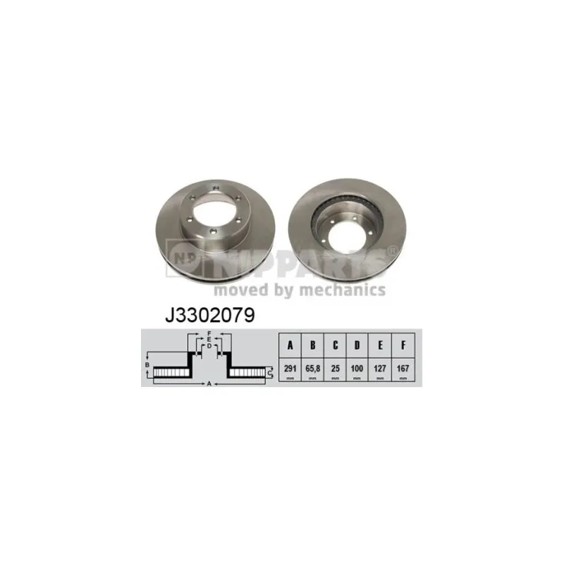 Jeu de 2 disques de frein avant NIPPARTS J3302079