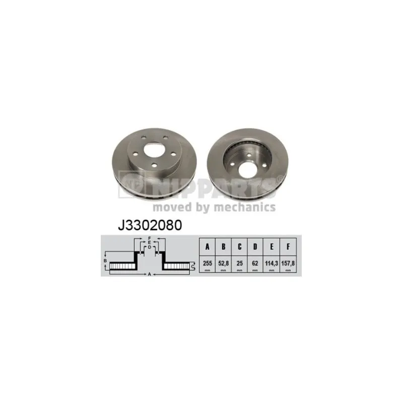 Jeu de 2 disques de frein avant NIPPARTS J3302080