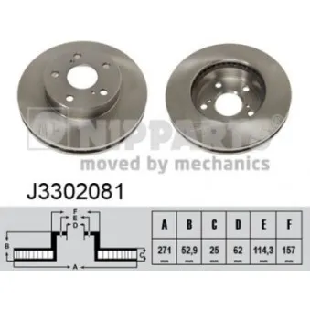 Jeu de 2 disques de frein avant NIPPARTS J3302081