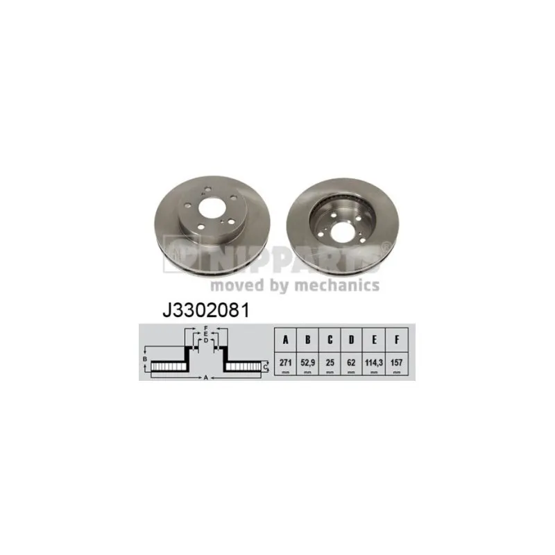 Jeu de 2 disques de frein avant NIPPARTS J3302081