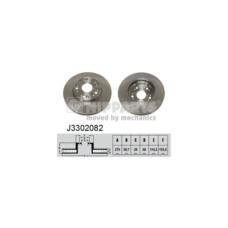 Jeu de 2 disques de frein avant NIPPARTS J3302082