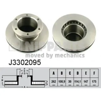 Jeu de 2 disques de frein avant NIPPARTS J3302095