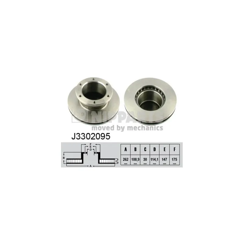 Jeu de 2 disques de frein avant NIPPARTS J3302095