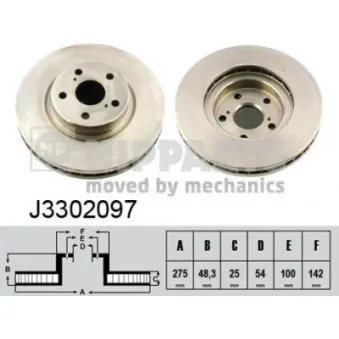 Jeu de 2 disques de frein avant NIPPARTS J3302097