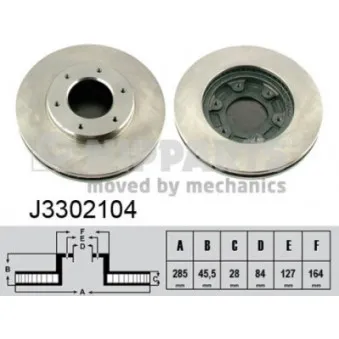 Jeu de 2 disques de frein avant NIPPARTS J3302104