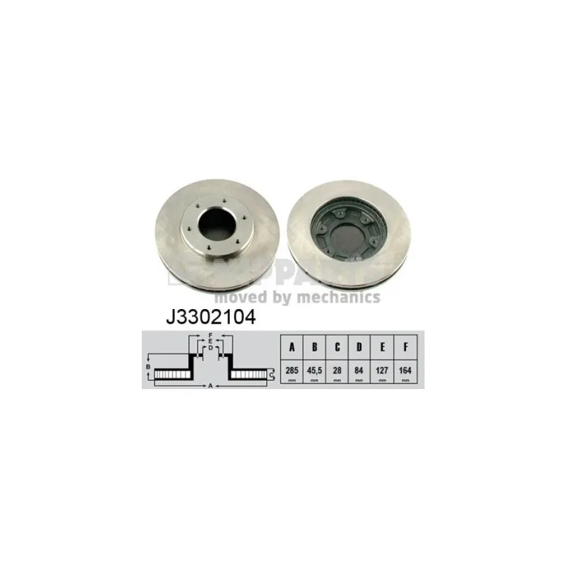 Jeu de 2 disques de frein avant NIPPARTS J3302104