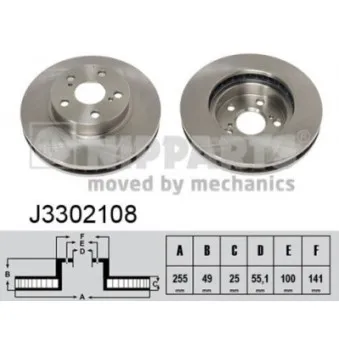 Jeu de 2 disques de frein avant NIPPARTS J3302108