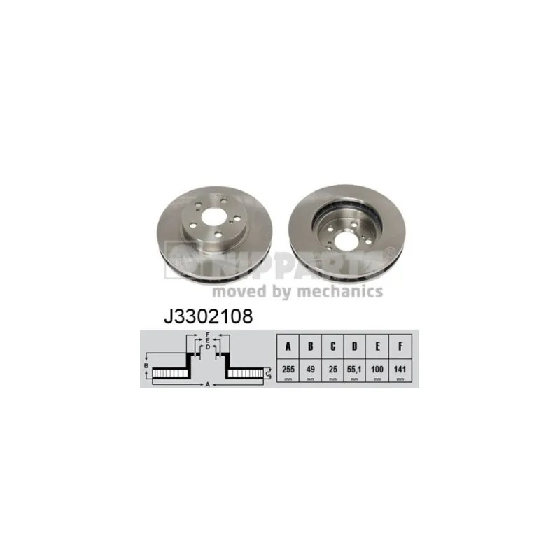 Jeu de 2 disques de frein avant NIPPARTS J3302108