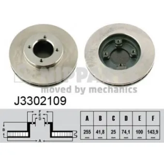 Jeu de 2 disques de frein avant NIPPARTS J3302109
