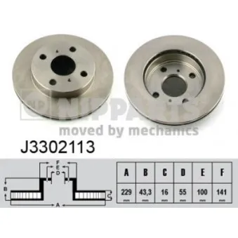 Jeu de 2 disques de frein avant NIPPARTS J3302113