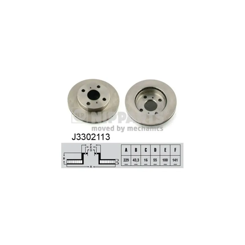 Jeu de 2 disques de frein avant NIPPARTS J3302113