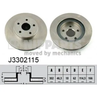 Jeu de 2 disques de frein avant NIPPARTS J3302115