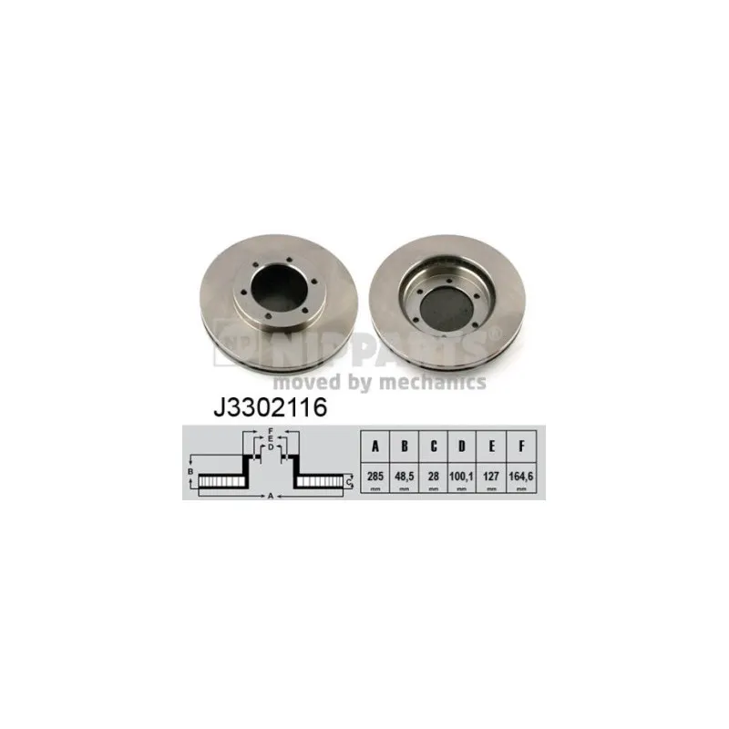 Jeu de 2 disques de frein avant NIPPARTS J3302116