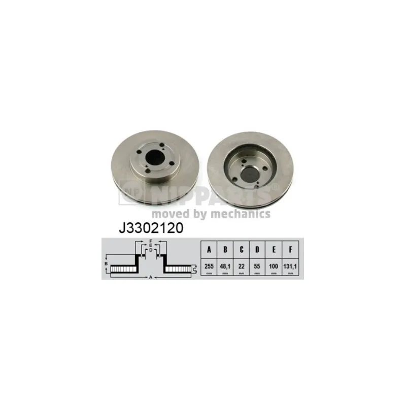 Jeu de 2 disques de frein avant NIPPARTS J3302120