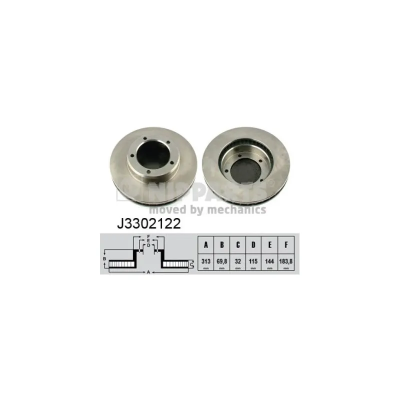 Jeu de 2 disques de frein avant NIPPARTS J3302122
