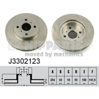 Jeu de 2 disques de frein avant NIPPARTS J3302123