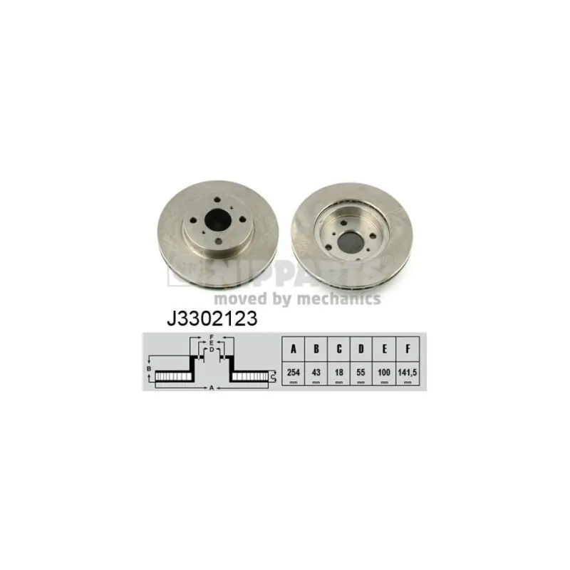 Jeu de 2 disques de frein avant NIPPARTS J3302123