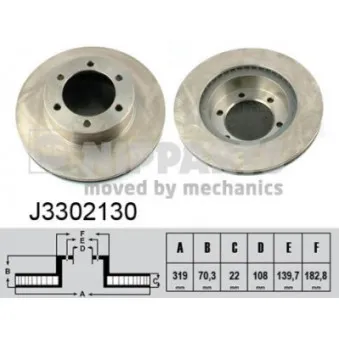 Jeu de 2 disques de frein avant NIPPARTS J3302130