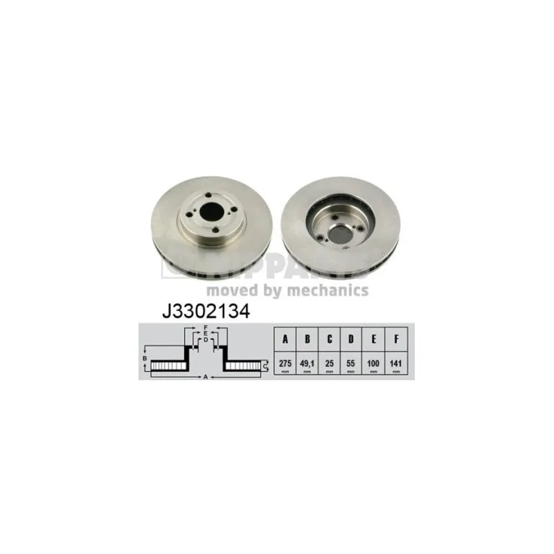 Jeu de 2 disques de frein avant NIPPARTS J3302134