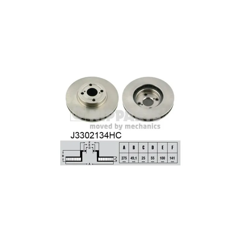 Jeu de 2 disques de frein avant NIPPARTS J3302134HC