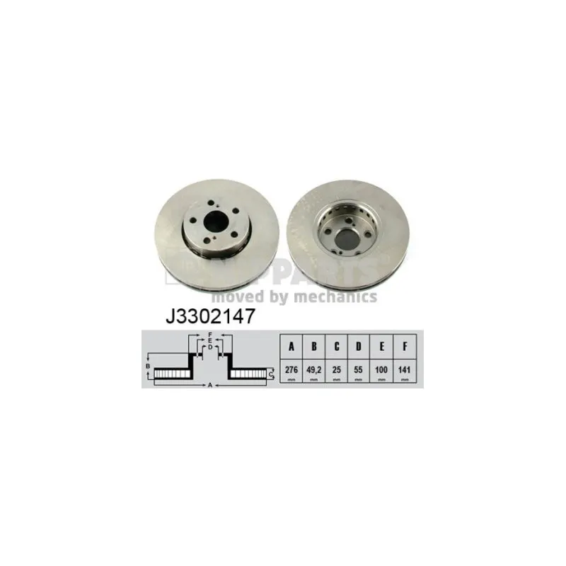 Jeu de 2 disques de frein avant NIPPARTS J3302147