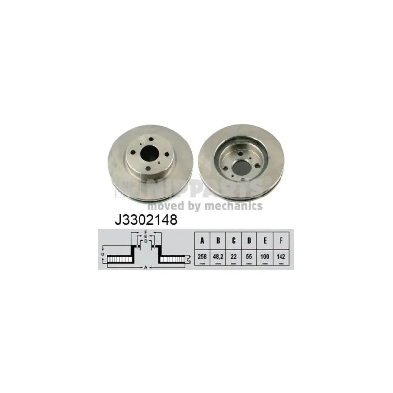 Jeu de 2 disques de frein avant NIPPARTS J3302148