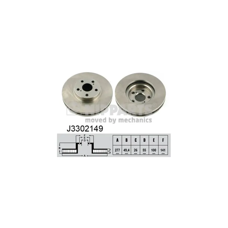 Jeu de 2 disques de frein avant NIPPARTS J3302149